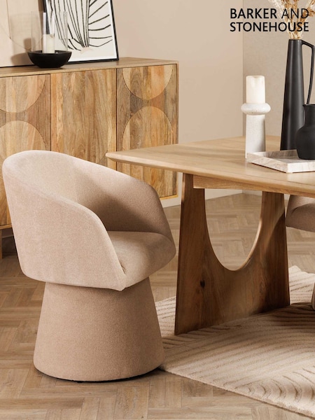 Barker and Stonehouse Ivory Carmen Fabric Swivel Armchair (AR8578) | £185