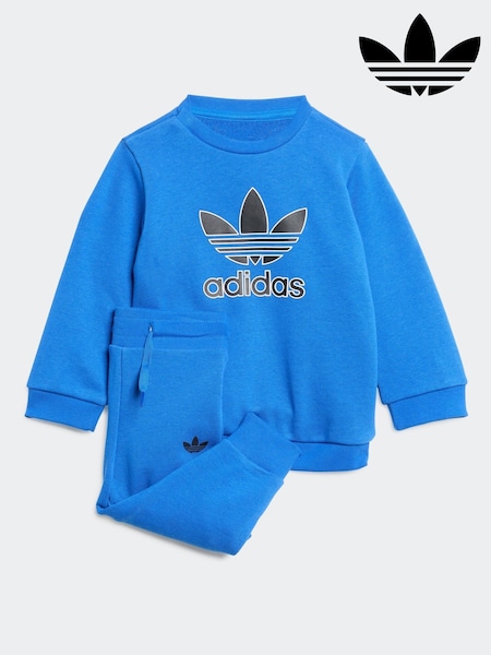 adidas Originals Blue Trefoil Sweatshirt and Joggers Set Infant Kids (AR8622) | £33