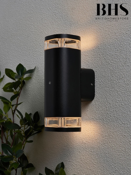 BHS Black Eos 2lt Up and Down Outdoor Wall Light with Photocell IP54 (AR8701) | £42