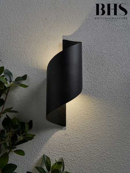 BHS Black Bude 10w LED Coil Outdoor Wall Light (AR8718) | £50
