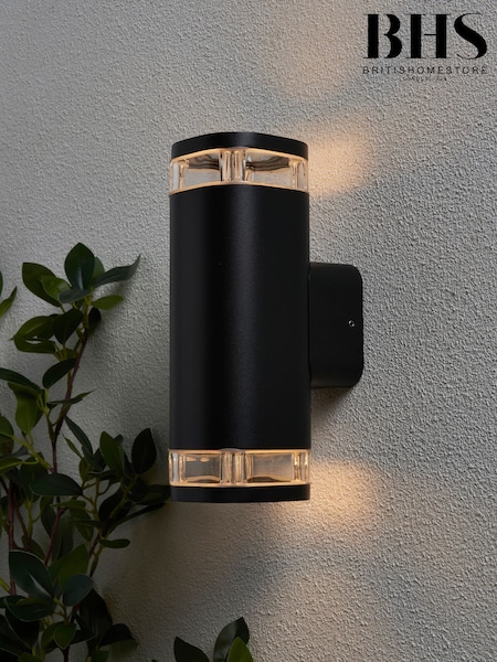 BHS Black Eos 2lt Up and Down Outdoor Wall Light GU10 IP54 (AR8720) | £36