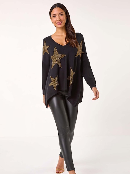 Roman Black Star Detail Hanky Hem Knit Jumper (AR8810) | £42