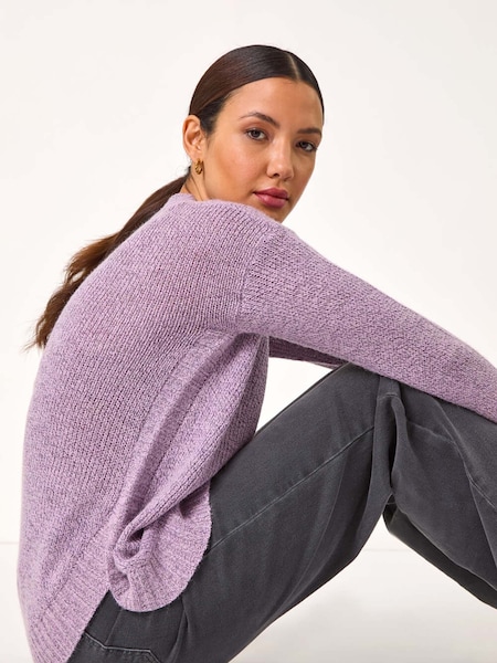 Roman Purple Hooded Knit Longline Cardigan (AR8827) | £42
