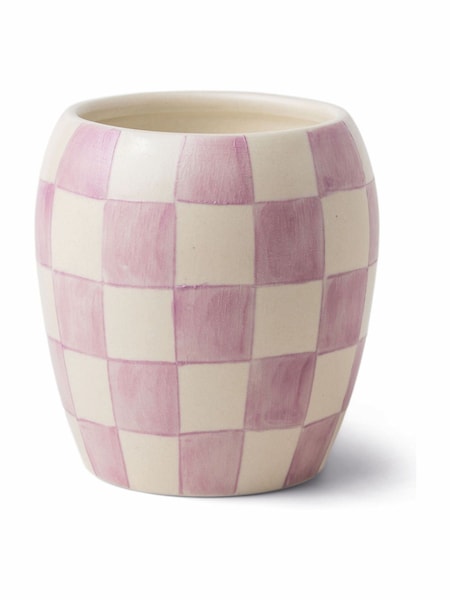 Paddywax Checkmate Lavender Mimosa Checkered Porcelain Candle 311g (AR8883) | £30