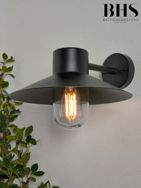 BHS Black Chesil 1lt E27 Outdoor Wall Lantern (AR8927) | £60