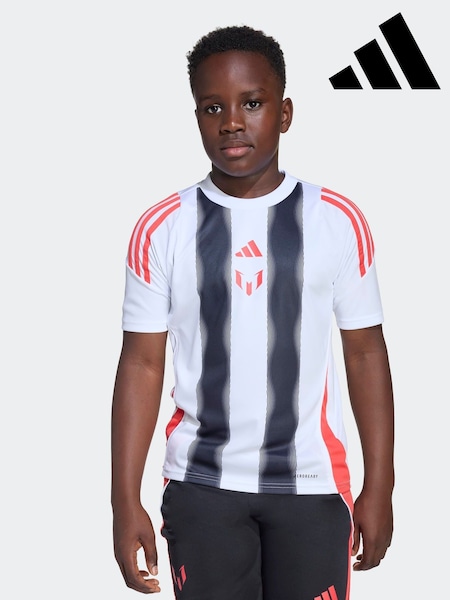adidas White Messi Training Kids Jersey (AR8988) | £23