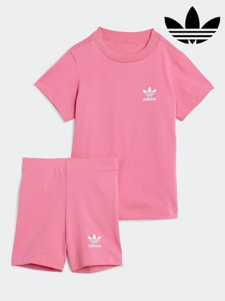 adidas Originals Pink Infant Kids T-Shirt and Cycling Shorts Set (AR9003) | £30