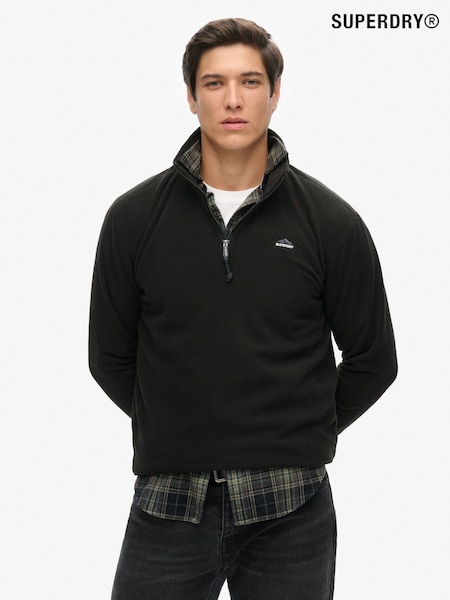 Superdry Black Polar Half Zip Fleece (AR9143) | £25