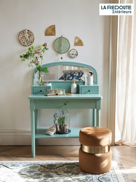 La Redoute Intérieurs Green Eucalyptus Baudry Solid Pine Dressing Table with Extension (AR9191) | £360