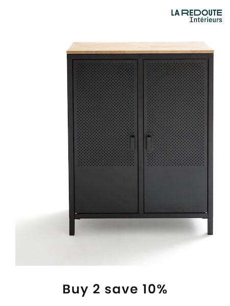 La Redoute Intérieurs Wood and Metal Agama Metal & Oak 2-Door Cabinet (AR9199) | £335
