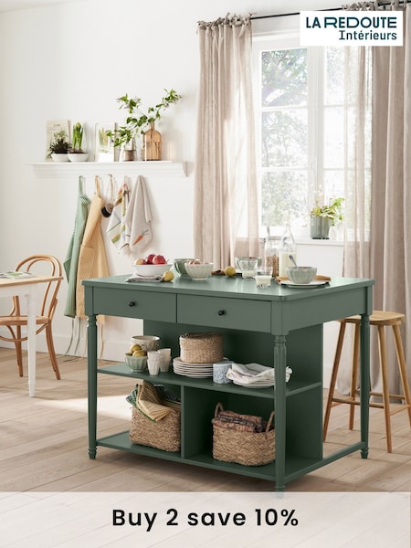 La Redoute Intérieurs Green Baudry Pine Kitchen Island (AR9212) | £560
