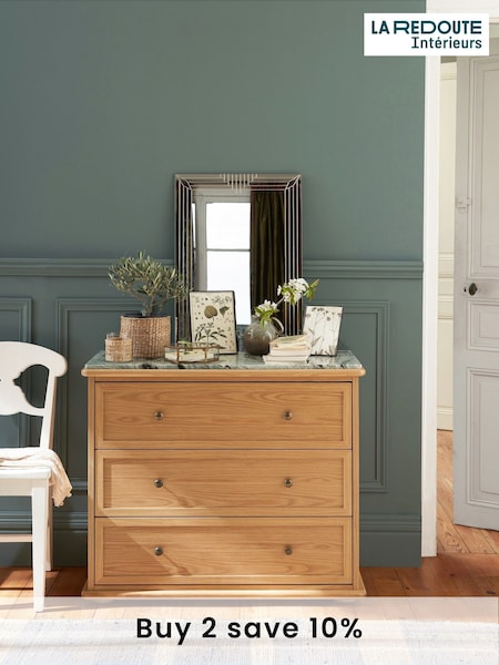 La Redoute Intérieurs Natural Ajulne Oak & Marble Chest of 3 Drawers (AR9222) | £720