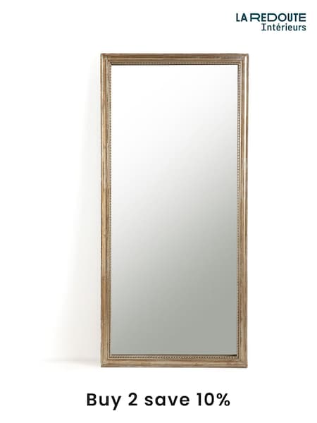 La Redoute Intérieurs Aged Gold Afsan Solid Mango Wood Rectangular Mirror (AR9237) | £315