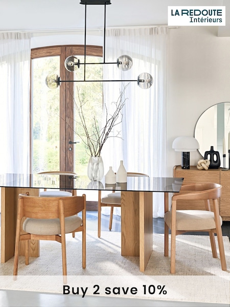 La Redoute Intérieurs Archita Glass & Oak 6 to 8 Seater Dining Table (AR9244) | £825
