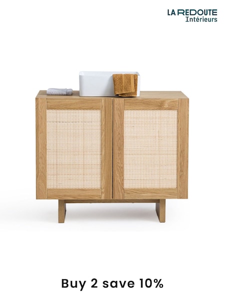 La Redoute Intérieurs Natural Arty Long Oak and Rattan Bathroom Vanity Unit (AR9255) | £510
