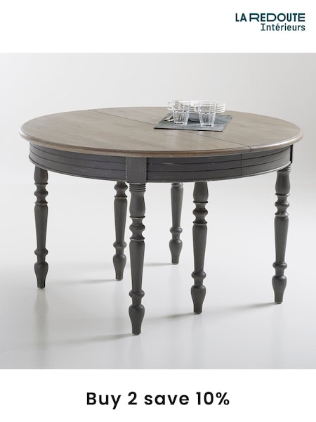 La Redoute Intérieurs Charcoal Eulali Extendable Round 4-12 Seater Dining Table (AR9259) | £1,275