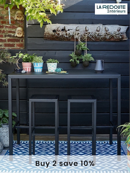 La Redoute Intérieurs Black Choe Perforated Metal High Bar Table (AR9276) | £245