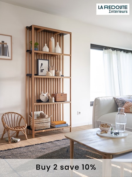 La Redoute Intérieurs Oak Jac Solid Metal Slatted Bookcase (AR9299) | £485
