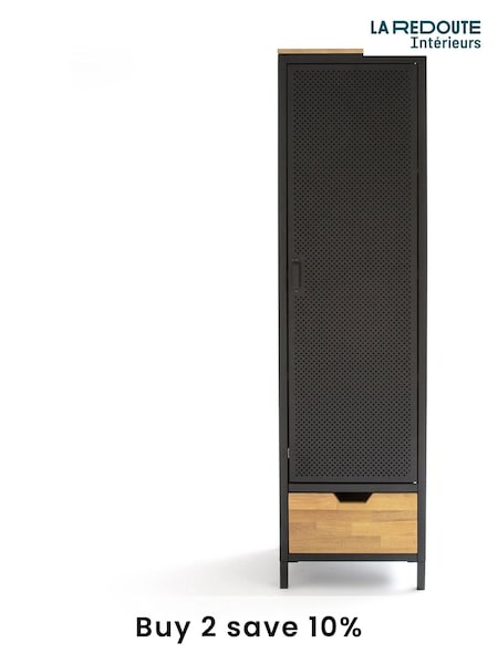 La Redoute Intérieurs Wood Metal Agama Single Metal & Oak Wardrobe (AR9311) | £335
