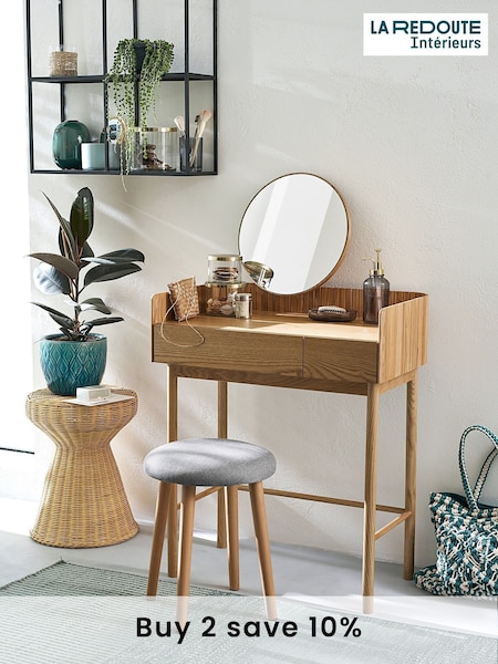 La Redoute Intérieurs Natural Latti 2-Drawer Ash Dressing Table (AR9316) | £375