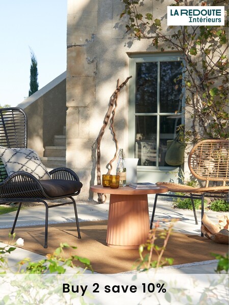 La Redoute Intérieurs Brick Red Cannelli Cement Fibre Coffee Table (AR9319) | £245