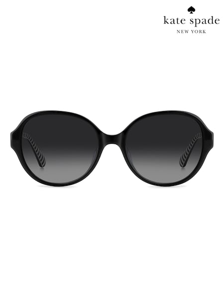 Kate Spade Black Oval Sunglasses With Stripe Details (AR9327) | £165