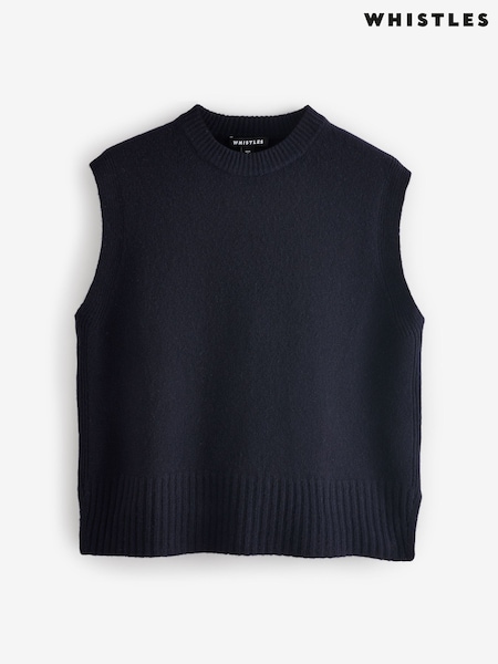 Whistles Blue Wool Sleeveless Tank (AR9409) | £89