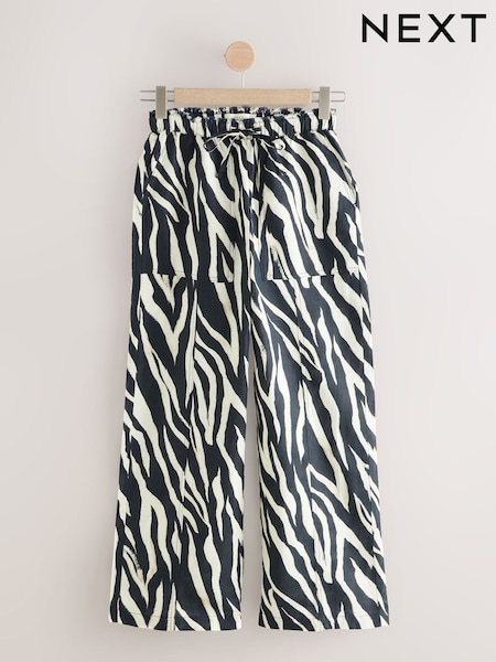 Zebra Wide Leg Pull-On Linen Blend Trousers (AR9504) | £36