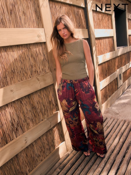 Multi Crinkle Satin Wide Leg Trousers (AR9511) | £30