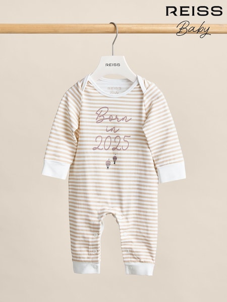Reiss Ivory Arty 2025 Stripe Print Sleepsuit (AR9559) | £32