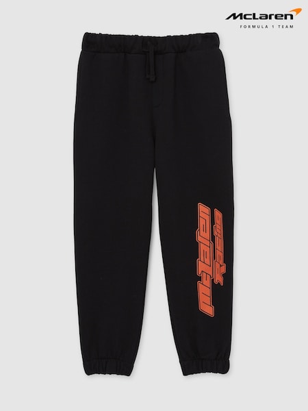 Reiss Black Velocity 13-14 yrs McLaren F1 Team Cotton Logo Joggers Unisex Fit (AR9624) | £42