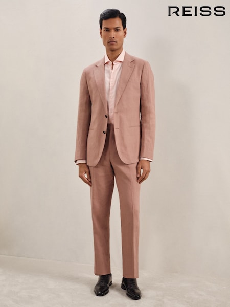 Reiss Rose Pink Kin Slim Fit Single Breasted Suit Blazer (AR9635) | £298