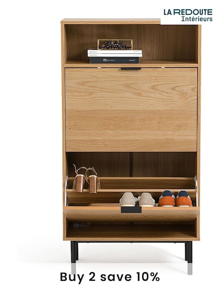 La Redoute Intérieurs Wood and Metal Jarta Ash Veneer 2-Door Shoe Cabinet (AR9661) | £230