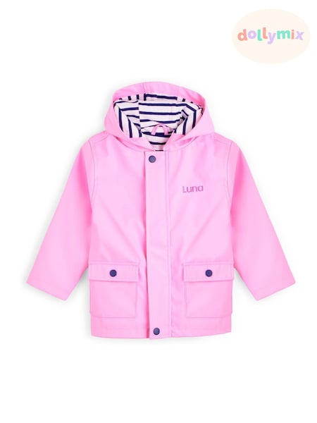 Personalised Girls Embroidered Rain Jacket by Dollymix (AR9667) | £30