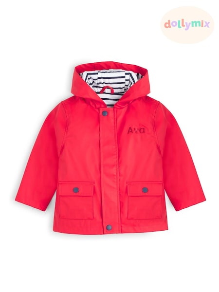 Personalised Girls Embroidered Rain Jacket by Dollymix (AR9674) | £30