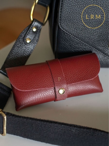 LRM Goods Personalised Leather Glasses Case (AR9682) | £25