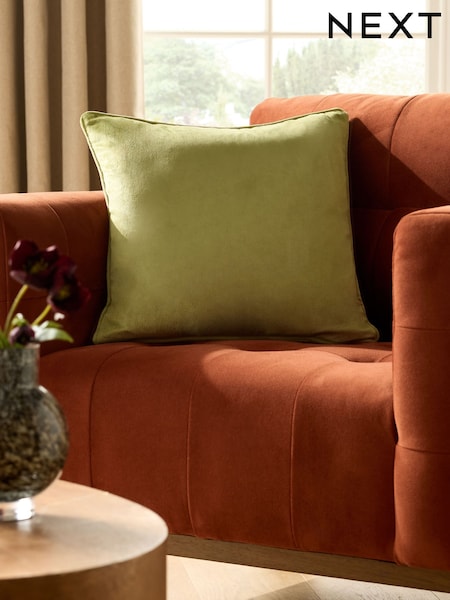 Bright Green 43 x 43cm Matte Velvet Cushion (AR9812) | £7