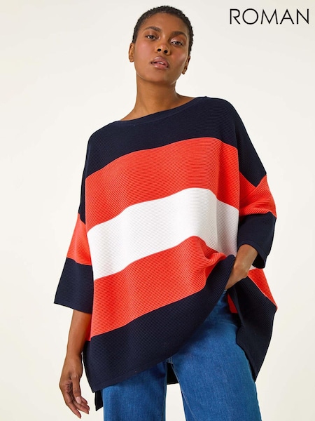 Roman Orange Textured Colour Block Knit Jumper (AR9960) | £38