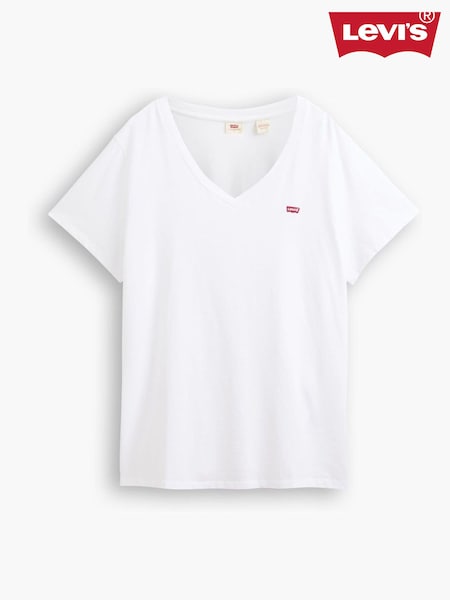 Levi's® White Perfect V-Neck 100% Cotton T-Shirt (AT0179) | £25
