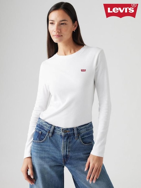 Levi's® White 100% Cotton Essential Long Sleeve T-Shirt (AT0232) | £35
