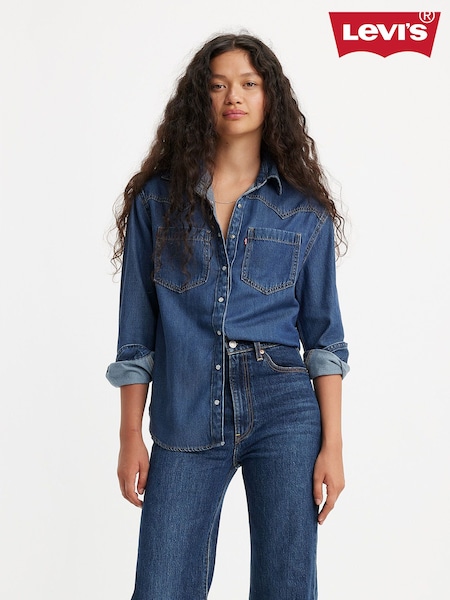 Levi's® Blue Teodora Western Worn In Shirt (AT0250) | £75