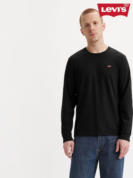 Levi's® Black Long Sleeve 100% Cotton Original T-Shirt (AT0287) | £30