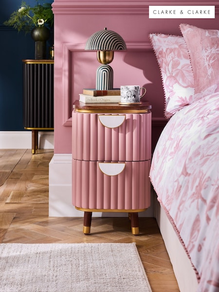 Clarke & Clarke Pink Calisto Bedside Table (AT0390) | £349