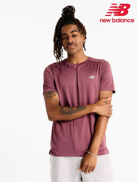 New Balance Plum Purple Mens Sport Essentials T-Shirt (AT0423) | £32