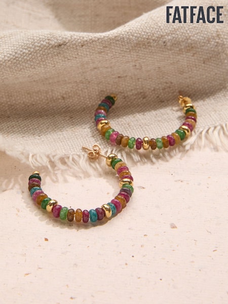 FatFace Multi Beaded Hoop Earrings (AT0447) | £12.50