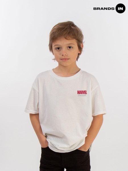 Brands In White Avengers Marvel Super Heroes Boys 100% Cotton T-Shirt (AT0717) | £24