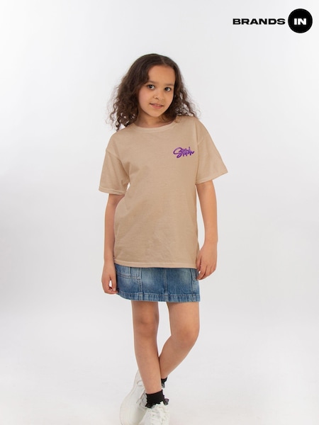 Brands In Natural Disney Lilo & Stitch Cutie Graffiti 100% Cotton Girls T-Shirt (AT0724) | £24
