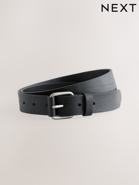 Black Casual Leather Belt (AT0745) | £25