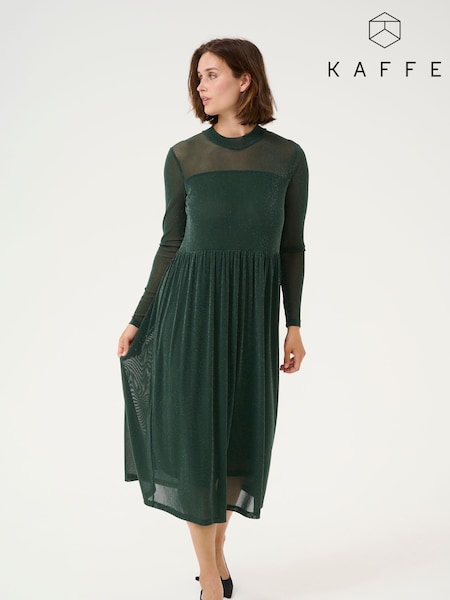 Kaffe Kaolga Mesh Glitter Midi Dress (AT0784) | £65