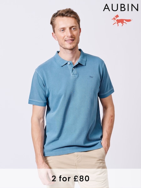 Aubin Red Lusby Pique Polo Shirt (AT0870) | £59
